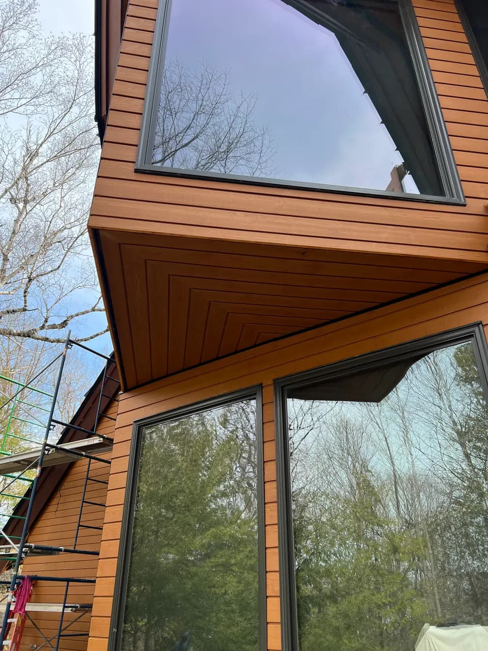 Angular cedar cladding and window detail