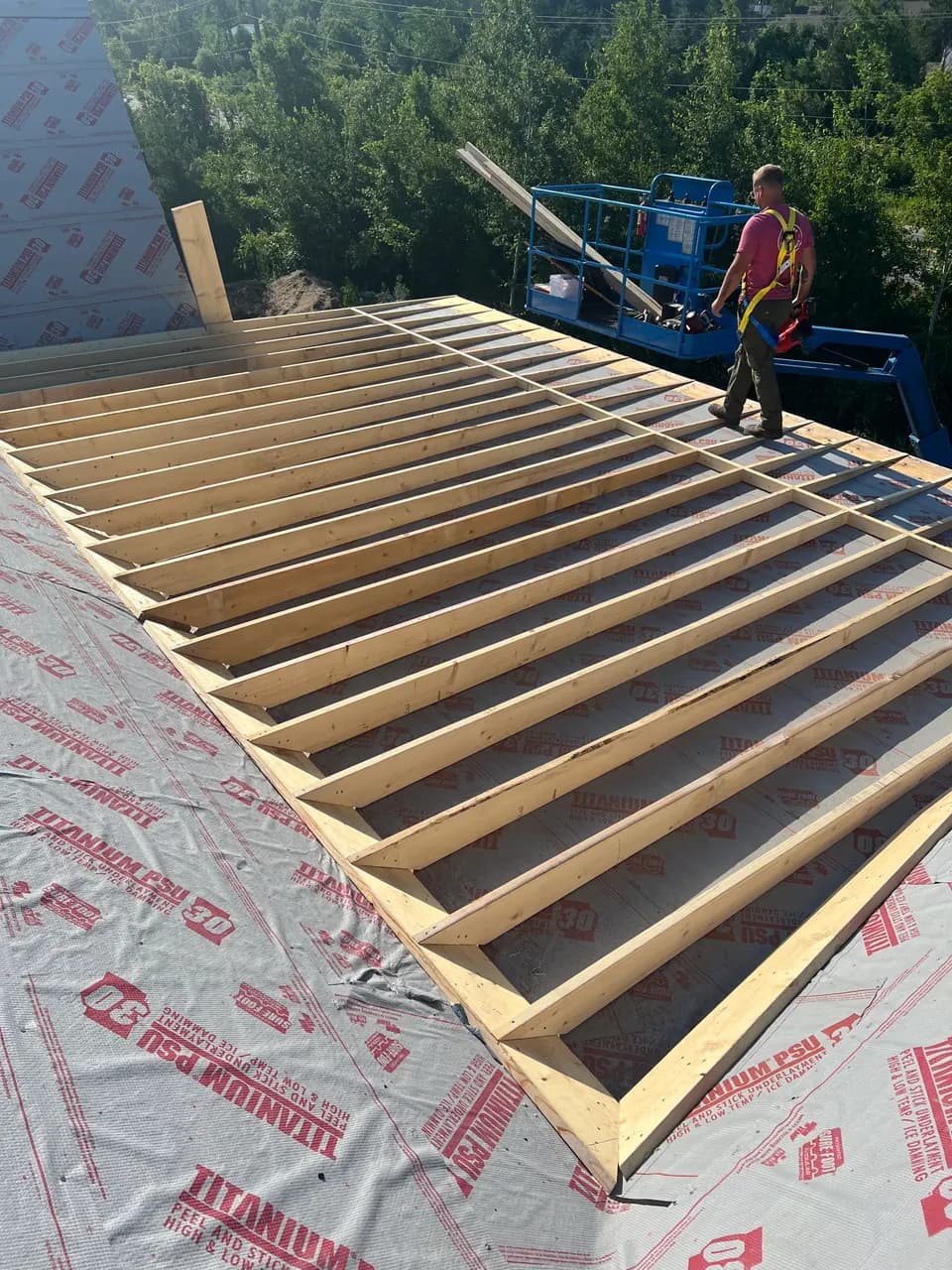 Floor-joist framing on a new build